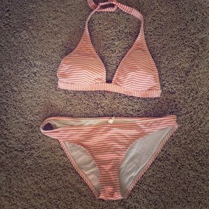 Aerie Orange/White Stripe Bikini